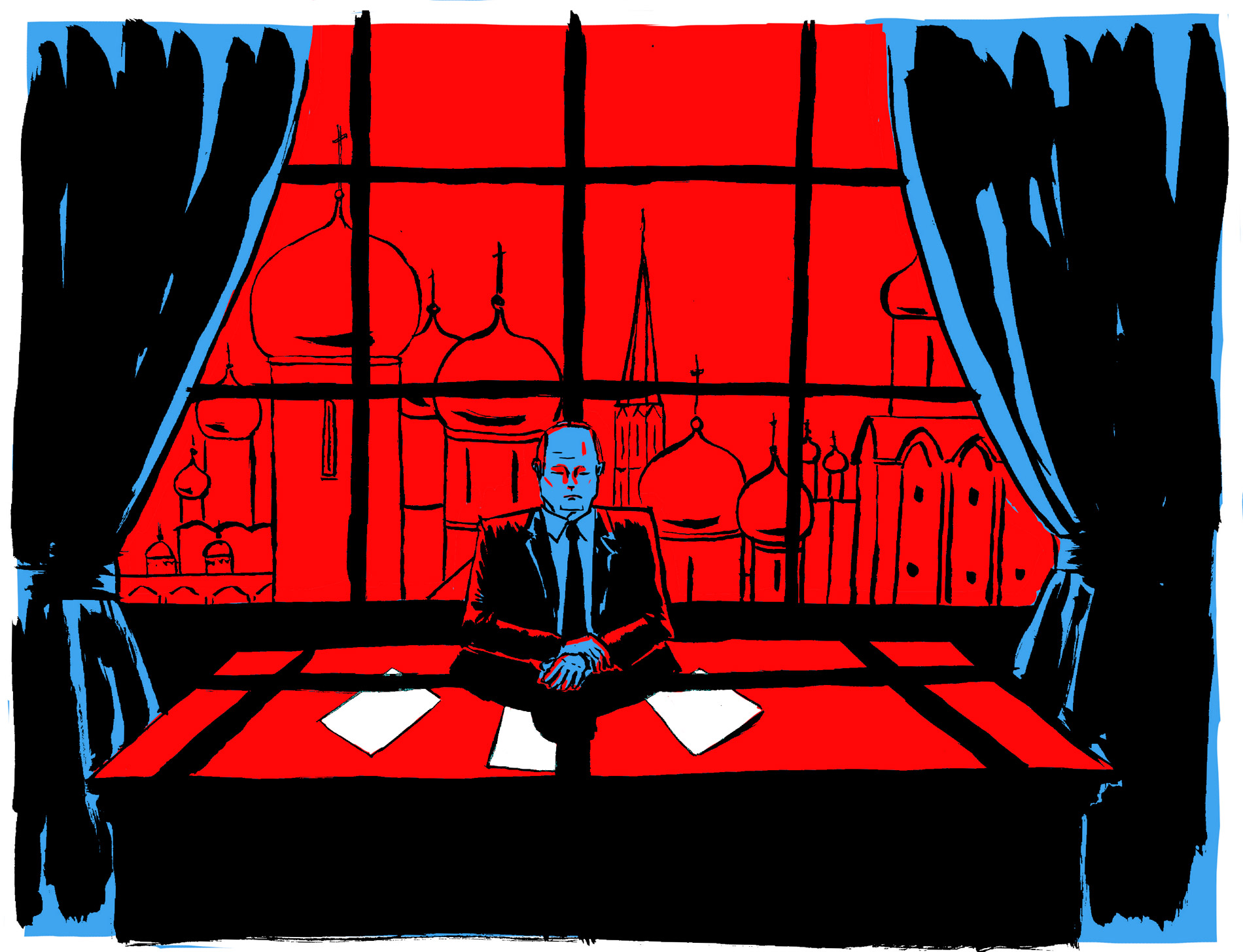 Élections en Russie : l'éternel fuite en avant de Vladimir Poutine. Illustrations de Tommy Dessine.